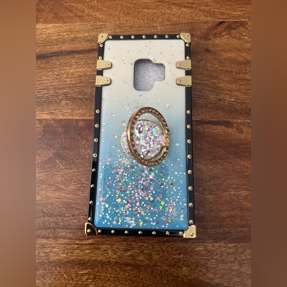 Glittery Blue Phone Case / Samsung S9 case